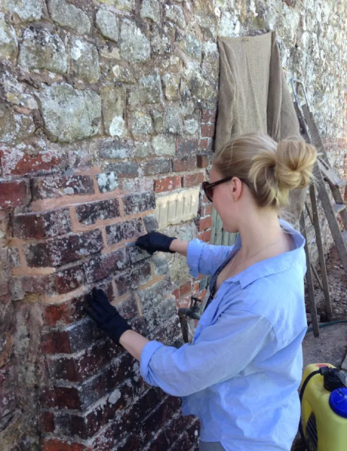 Repointing historic brickwork on site