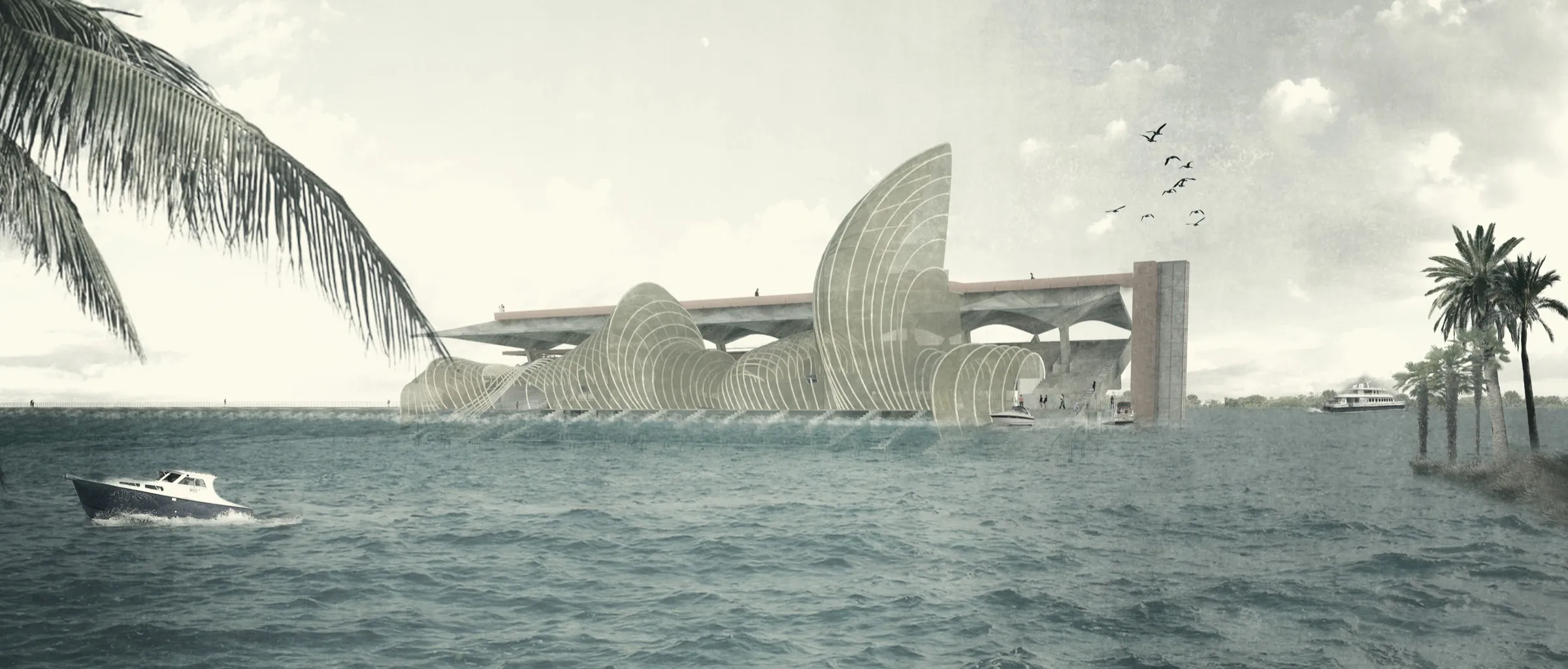Waterfront pavilion concept visualisation